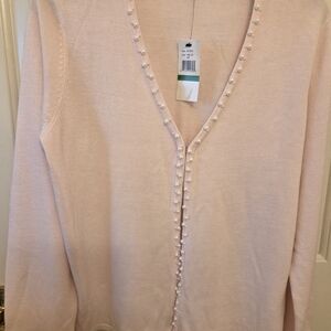 Mercer Street Studio Pink Pearl-Embellished Cardigan